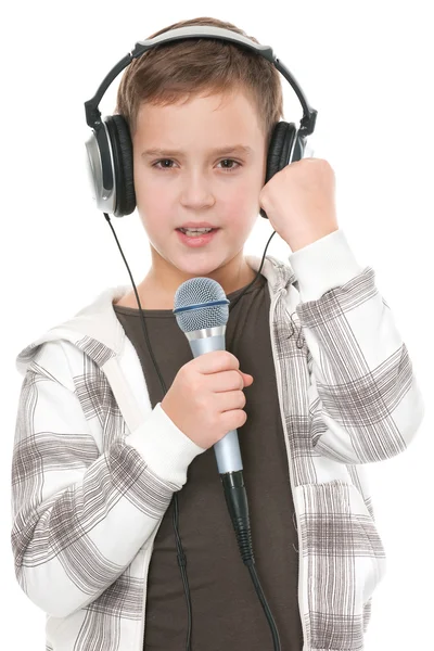 Młody i przystojny piosenkarz — Zdjęcie stockowe