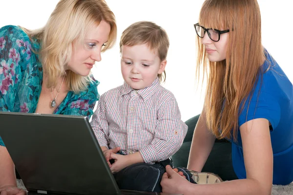 stock image Family at the laptop