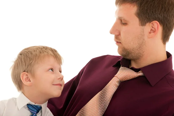 Portrait of a boy and his father — Stock Photo, Image