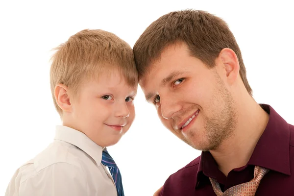 Портрет мальчика с отцом — стоковое фото