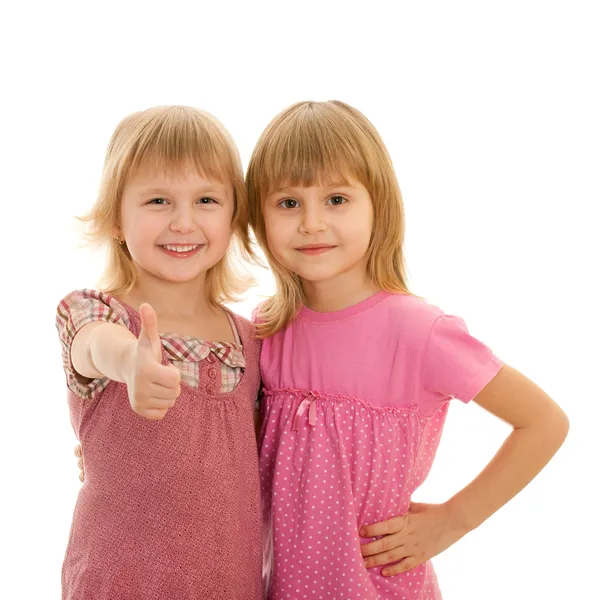 Две модные маленькие девочки — стоковое фото