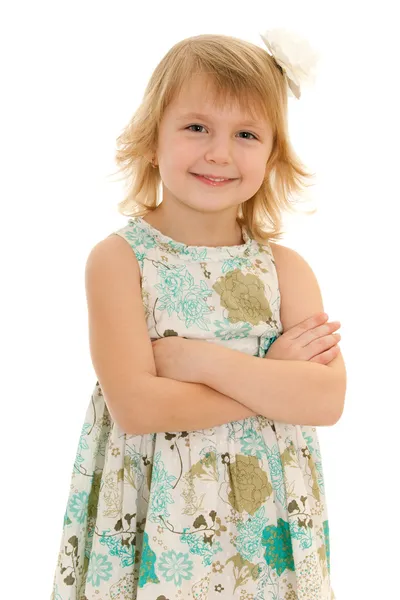 Jisti úsměvem mladá dívka — Stock fotografie