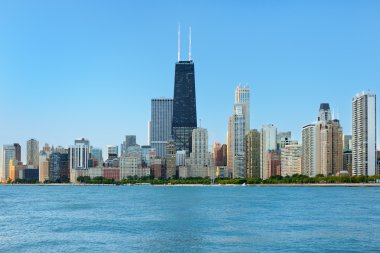 View of Chicago in the morning clipart