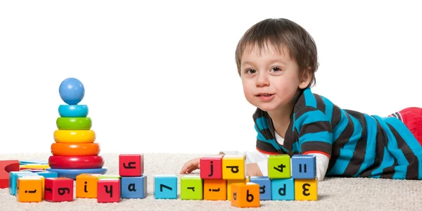 Cheerful learning of a little boy — Stock Photo, Image