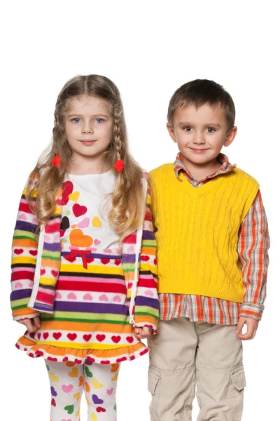 Smiling boy and girl — Stock Photo, Image