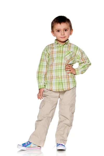 Moda i pewnie mały chłopiec — Zdjęcie stockowe