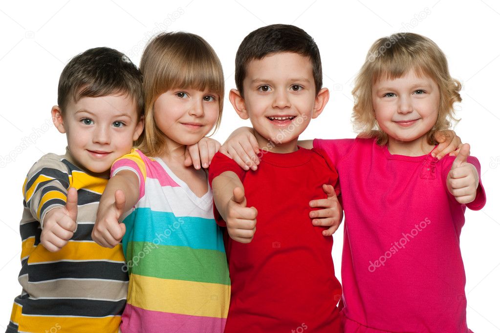 Group of four children