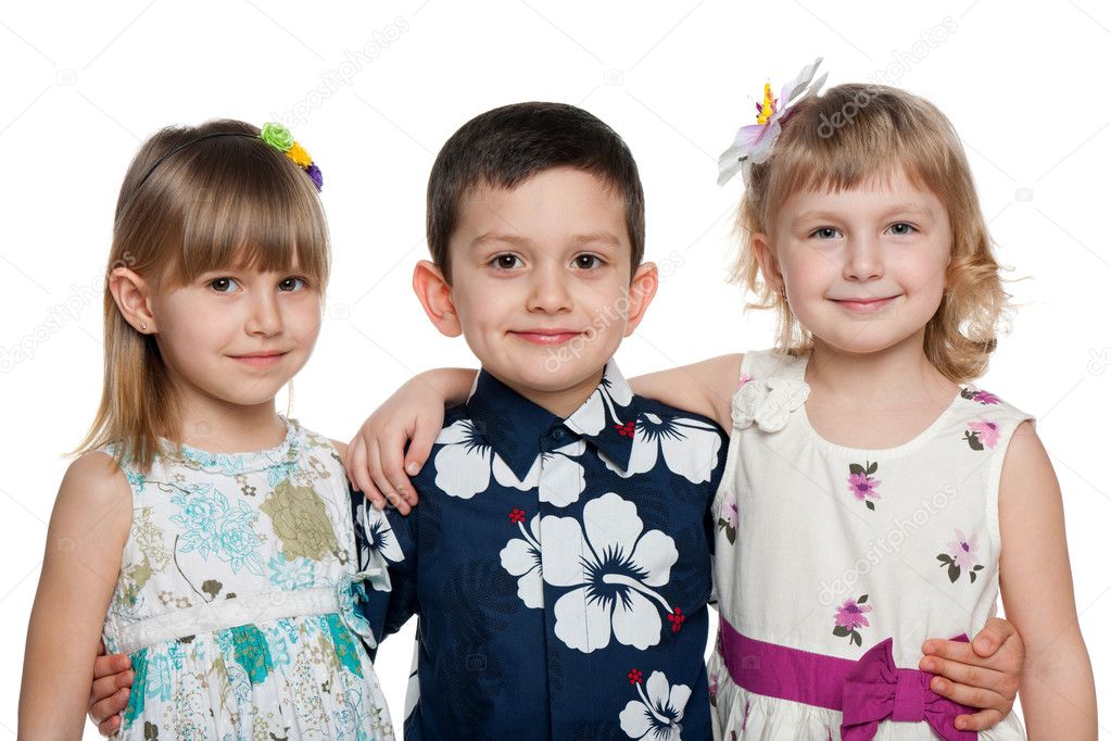 Three happy children