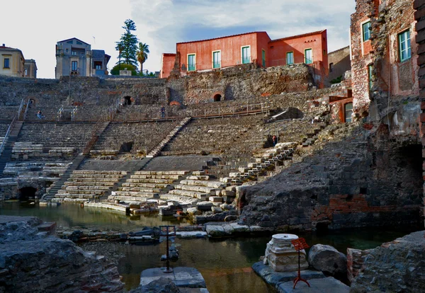 Romersk theatre i catania — Stockfoto