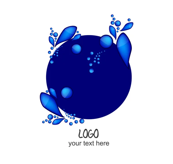 Logo avec gouttes d'eau — Image vectorielle