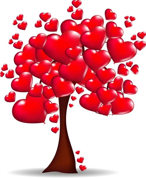 Träd med hjärtan — Stockfoto