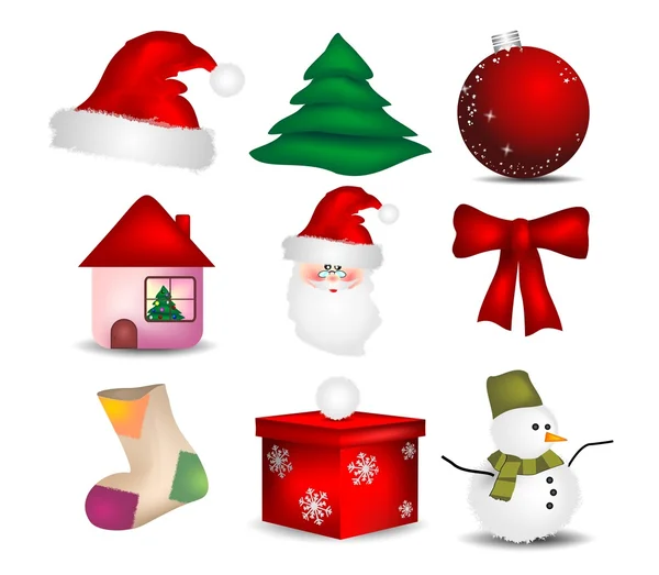 Set Icon Christmas — Stock Vector