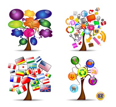 Original set of trees clipart