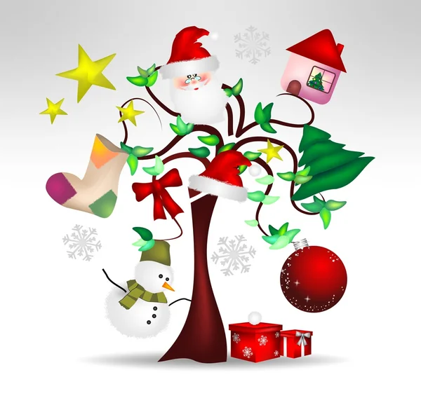 Decoraciones originales del árbol de Navidad y agradable — Archivo Imágenes Vectoriales