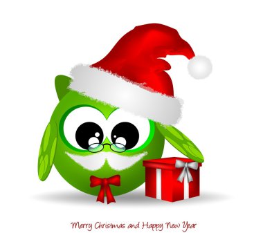 Owl Santa Claus clipart