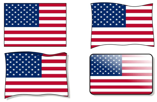 Set Bandiera Stati Uniti — Vettoriale Stock