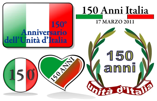 150 presidentAnniversario dell 'Unit:d' Italia — стоковый вектор