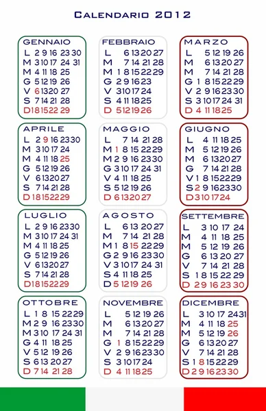 2012 calendario — 图库矢量图片