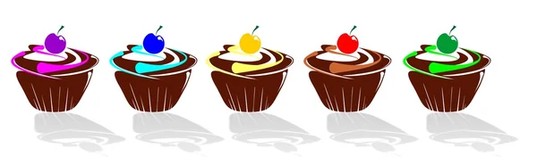 Muffin decorati — Image vectorielle