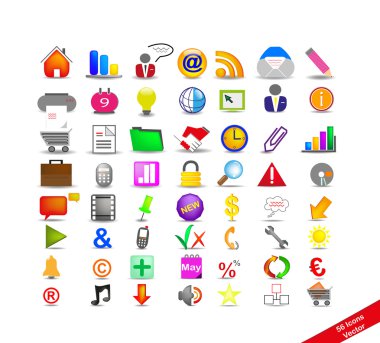 New Set with colorful icons on the business clipart