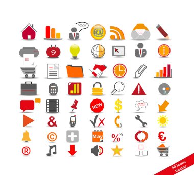 New Set with colorful icons on the business clipart