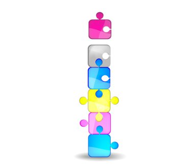 Letter I with colorful puzzle clipart