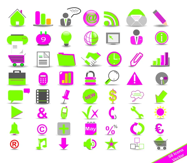 New Set with colorful icons on the business — Stock Vector