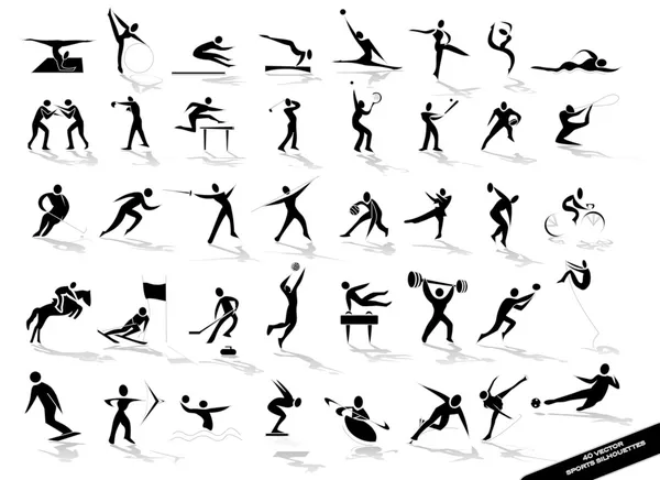 Silhouettes sportives — Image vectorielle