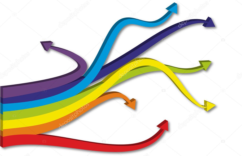 Graphic with arrows rainbow