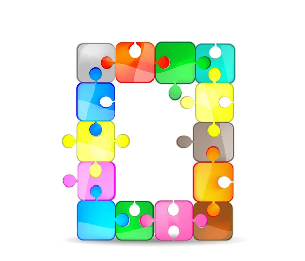 Літера O з барвистою головоломкою — стоковий вектор