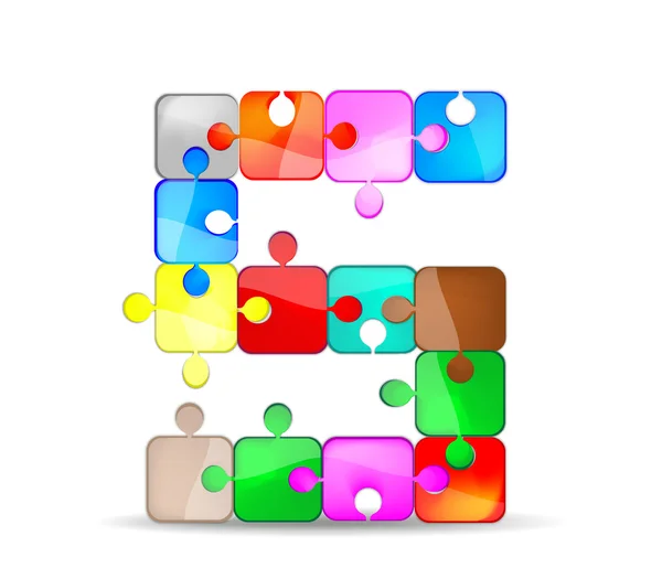Буква S с красочными головоломками — стоковый вектор