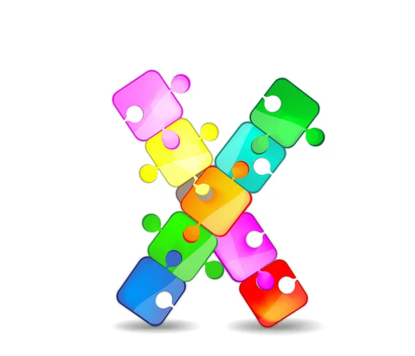 手紙 x カラフルなパズル — ストックベクタ