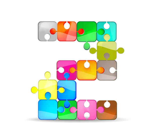 Letter Z with colorful puzzle — Stock Vector