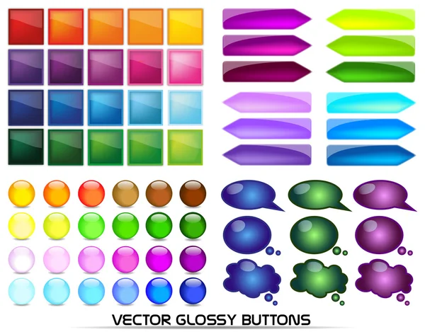 stock vector Glossy Buttons