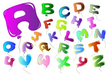 Letters colorful balloon-shaped clipart