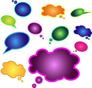 White background with colored comics clipart