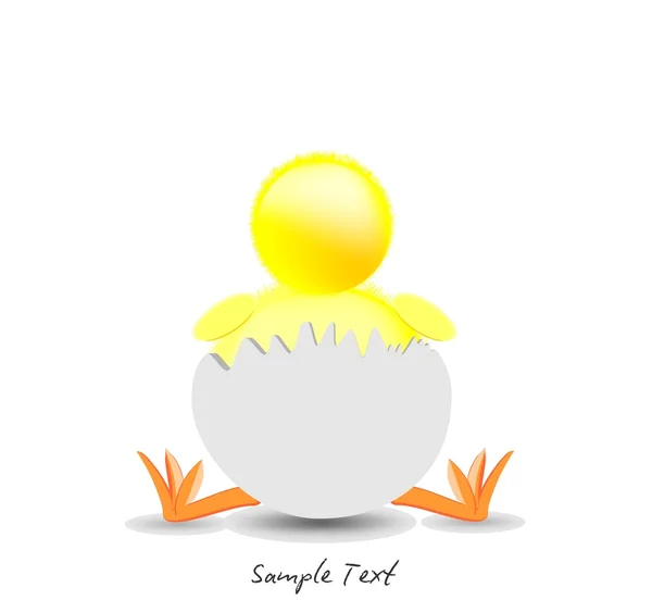 Illustrazione di Pasqua con ovetti e pulcino — Image vectorielle