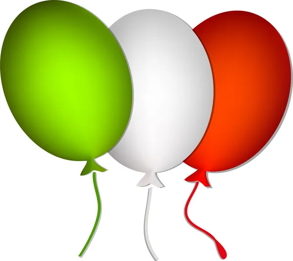 Ballons tricolores italiens — Image vectorielle