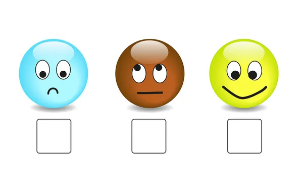 Satisfaction questionnaire with emoticons — Stock Vector