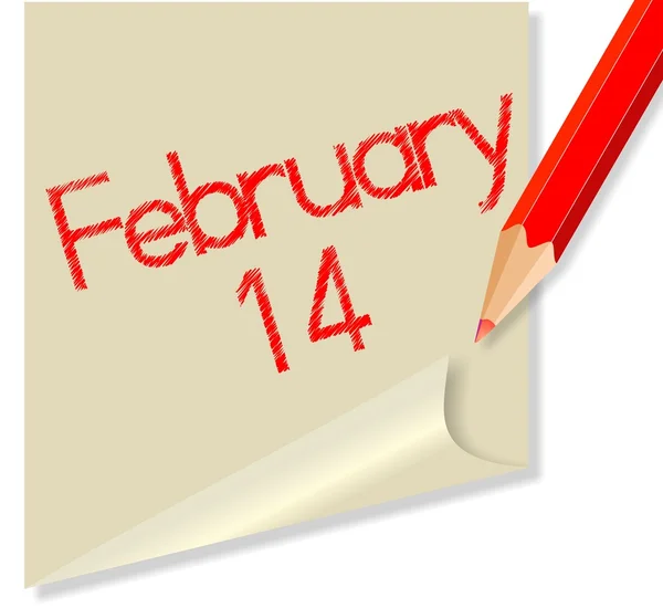 14 febbraio — Vettoriale Stock