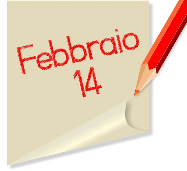 14 febbraio — Vettoriale Stock