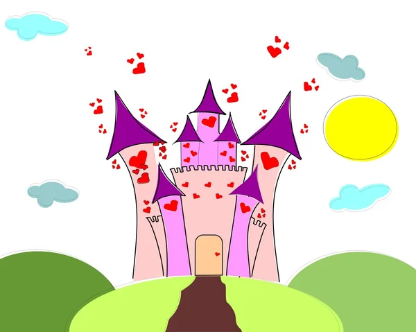 Castle of love — Stock Vector