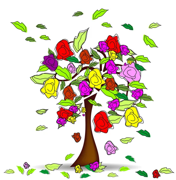 Rose arboree — Vettoriale Stock