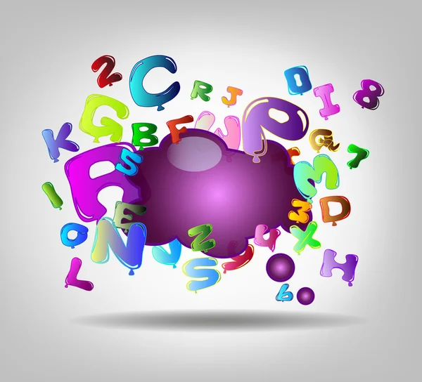 Bublina s barevnými písmeny a čísly — Stockový vektor