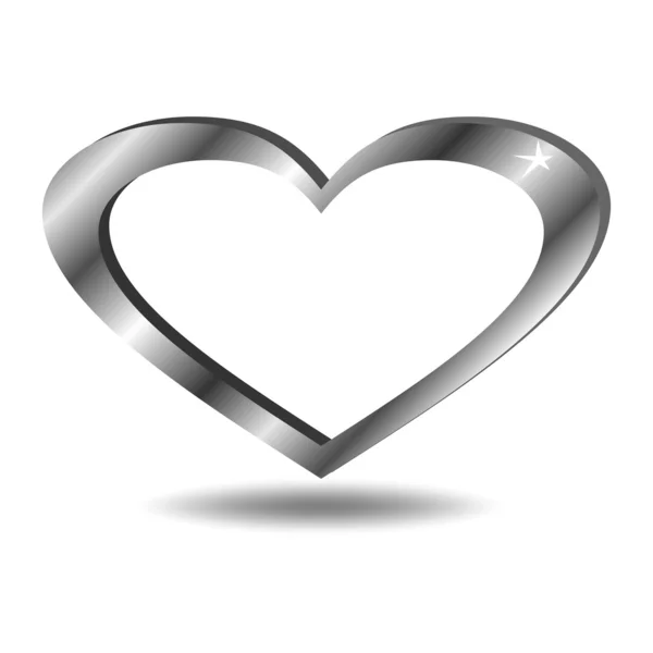 Coeur métallique — Image vectorielle