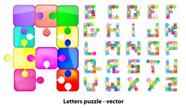 Letters puzzle clipart
