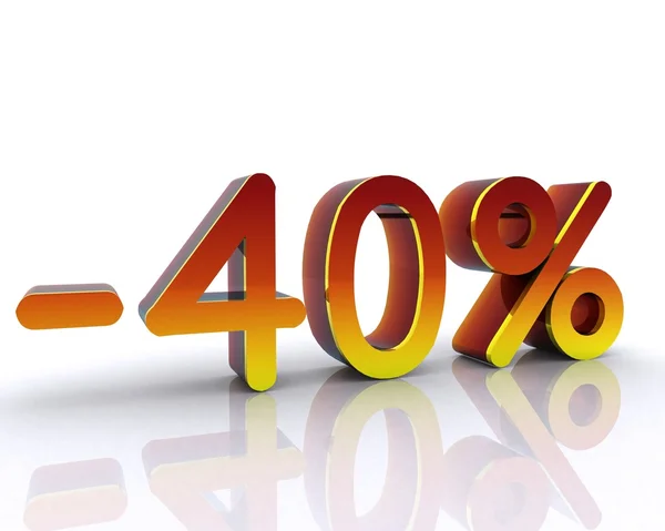 Ilustração 3D, -40% — Fotografia de Stock