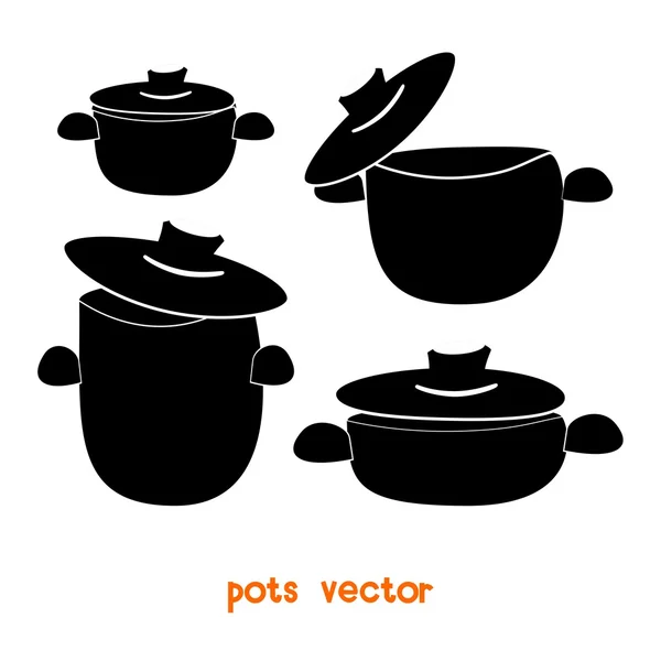 Ollas para cocinar — Archivo Imágenes Vectoriales