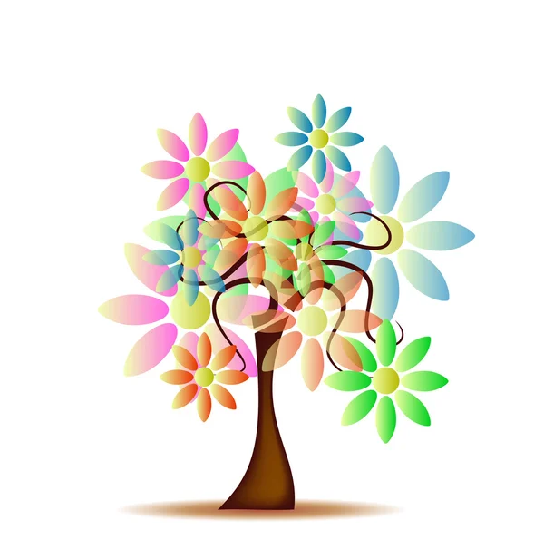 Baum mit Gänseblümchen — Stockvektor