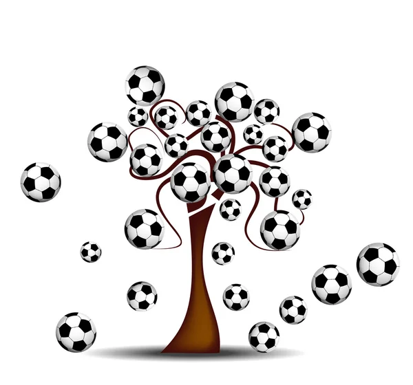 Futbol topları ile ağacı — Stok Vektör